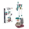 A toy cleaning set with a broom, dustpan, and other accessories displayed on a stand, next to its packaging. Produktbild-Vorschau