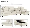 Merax L-Form Ecksofa 4 Sitzer, Chenille Sofa Mit Produktbild-Vorschau 8