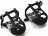 Silberne Fahrradpedale mit Kunststoff-Pedalhaken & Produktbild-Vorschau 1