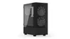 A black computer case with a glass side panel and two large fans on the front. Produktbild-Vorschau