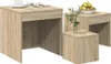 Three nesting tables of varying sizes are arranged on a white background. The largest table is on the left, a medium-sized table is behind and to the right of the largest, and the smallest table is in front of the medium-sized table. Náhled obrázku produktu