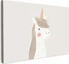 Leinwand Bilder 120x80 cm - Kinder Beige - Einhorn, Bilder Produktbild-Vorschau 1