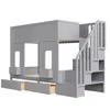 Lit superposé Merax 90 x 200 cm avec structure en bois, lit Voir les images du produit 7