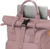 Close-up of a pink backpack with a laptop inside. Voir les images du produit