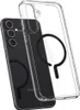 A clear phone case with a magnetic ring is shown, with a phone partially visible underneath. Podgląd zdjęcia produktu