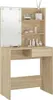A vanity table with a mirror and shelves, displaying various cosmetic items. Náhľad obrázku produktu