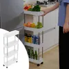 Rollregal 4 Ebenen Mit Haken – Schmale Küchen Und Bad Regal Produktbild-Vorschau 8