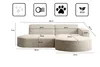 A diagram showing the dimensions of a sectional sofa. Produktbild-Vorschau