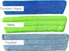 Three different mop pads are displayed horizontally, each labeled with its intended use. Produktbild-Vorschau