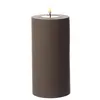LED Stumpenkerze MIA - Kunststoff - realistische 3D Flamme - H: 20cm - D: 10cm - für Außen - mokka Produktbild-Vorschau