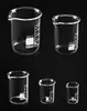 A collection of glass beakers of various sizes arranged on a black background. Anteprima dell’immagine prodotto