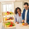Obstkorb Bambus mit 3 Etagen Gemüsekorb Stehend Küche Produktbild-Vorschau 4
