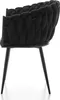 A black chair with a woven backrest shown from the side on a white background. Podgląd zdjęcia produktu