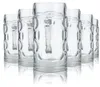 6x 0,5l Bierkrug Bierglas Ohne Logodruck Edle Glaskontur Produktbild-Vorschau 2