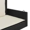 Close-up of a black rattan swing bench with a cream cushion. Náhľad obrázku produktu