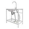 Küchenspüle  Edelstahl max 40kg  Freistehende Spüle Silber Produktbild-Vorschau 5