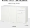 HOMCOM Buffet meuble de rangement 2 tiroirs coulissants 3 Voir les images du produit 4