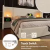 A bedroom scene featuring a bed with integrated nightstands and lighting. Náhled obrázku produktu