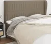 Kopfteil mit Ohren Taupe 203x23x118/128 cm Stoff Produktbild-Vorschau 2