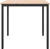 A square dining table with a light wood top and black metal legs, shown from a front-facing, slightly elevated angle against a white background. Náhľad obrázku produktu