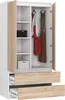Kleiderschrank AKORD S90 Weiß 90 cm 2 Türen 2 Schubladen 4 Produktbild-Vorschau 2