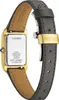 The back of a gold-toned Citizen watch with a black leather strap. Podgląd zdjęcia produktu