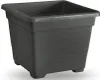 A dark gray square planter pot is shown from a slightly elevated angle against a white background. Voir les images du produit
