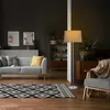 Lampada da terra Relaxdays con paralume in tessuto, base Anteprima dell’immagine prodotto 2