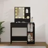 vidaXL Coiffeuse avec LED noir 86,5x35x136 cm Voir les images du produit 3