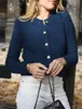 ASKSA Damen Strickjacke Rundhals Cardigan Knopfleiste Produktbild-Vorschau 5