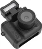 A black digital camera with a flip-up flash. Produktbild-Vorschau