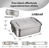 Brotdose Edelstahl, 1200ml Lunchbox Auslaufsicher mit Produktbild-Vorschau 2