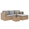 BEAUTYSOFA | SEVILLA Polyrattan Gartenlounge Beige – Produktbild-Vorschau 13