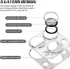 An exploded diagram showing the 5 layers of a camera lens protector. Produktbild-Vorschau