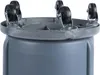 A close-up view of the top of a gray container with a gray wheeled base attached. Podgląd zdjęcia produktu