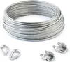 STAHLSEIL + 2 SEILKLEMMEN + 2 KAUSCHEN 10mm 20 Meter    Produktbild-Vorschau 1