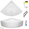ECOLAM Badewanne Eckbadewanne DINA 140x140 cm + Schürze Produktbild-Vorschau 6
