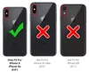 Three iPhones are shown, with a checkmark on the first and X marks on the other two, indicating compatibility. Produktbild-Vorschau