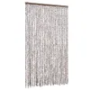 Design Fliegenvorhang Taupe und Weiß 118x220 cm Chenille, Produktbild-Vorschau 2