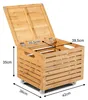 Bambusová úložná krabice s víkem a kolečky, přírodní Náhled obrázku produktu 2