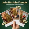 A collage of family photos around Christmas trees, with text overlays indicating years. Produktbild-Vorschau