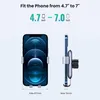 A diagram showing a phone holder's dimensions and compatibility range. Náhled obrázku produktu