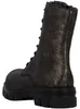 Das Bild zeigt einen bronzefarbenen Stiefel der von der Seite betrachtet wird. Der Stiefel hat eine hohe Silhouette und eine glatte Oberfläche mit einem eleganten Design. Produktbild-Vorschau