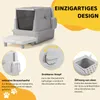 A marketing image showcasing a cat litter box with various features highlighted. Náhľad obrázku produktu