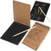 4x Malblock mit je 10 Blatt Kratzpapier und Holzstift Produktbild-Vorschau 1