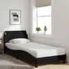 vidaXL Bett mit Matratze "Dover" Schwarz 90x190 cm Stoff Produktbild-Vorschau 2