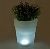 A lit-up planter with a green plant inside, placed on a surface. Produktbild-Vorschau