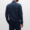 Hugo Boss Pullover Stehkragen dunkelblau einfarbig Produktbild-Vorschau 16