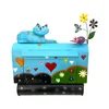 Briefkasten Katze Design Blau – Handbemalt Blech Produktbild-Vorschau 1