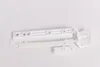 Several white plastic components, possibly a hardware kit for an appliance, are laid out on a white surface. Produktbild-Vorschau
